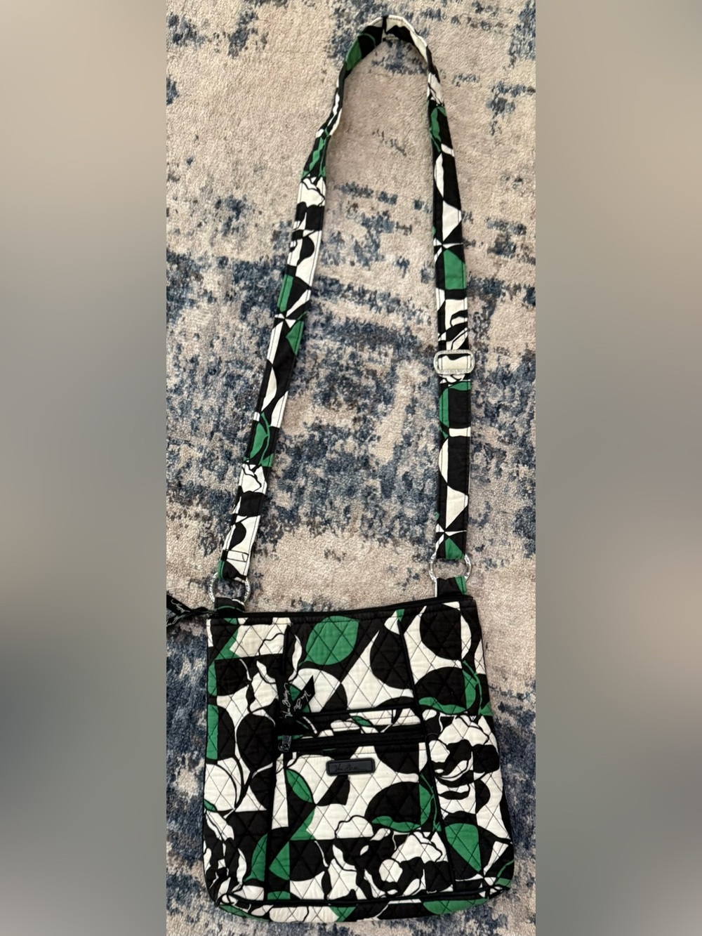 Vera Bradley Triple-Zip Hipster Crossbody Bag "Imperial Rose" pattern